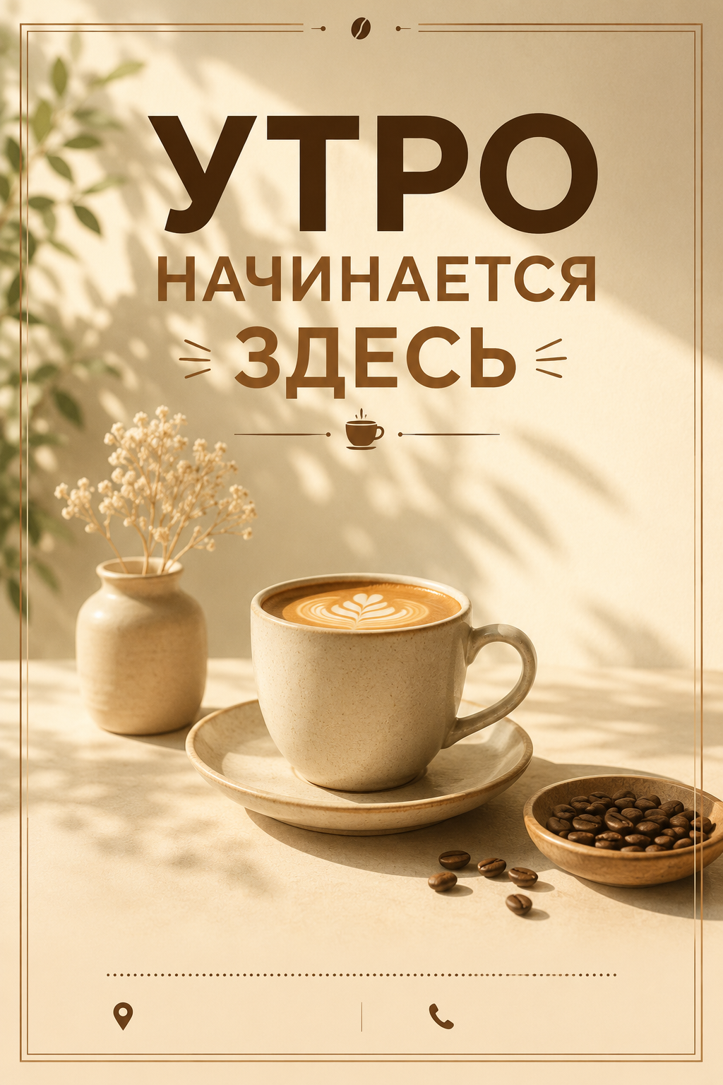 Минималистичный постер кофейни